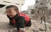 Los artefactos no explotados amenazan la vida de 950 mil niños en Gaza.