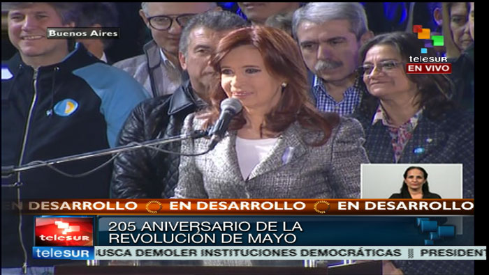 La Presidenta Fernández agradeció al pueblo argentino por valorar la historia del país.