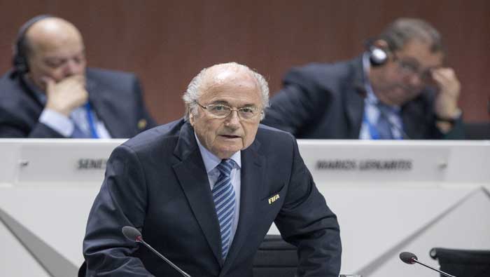 Joseph Blatter, presidente la FIFA, dio un breve discurso al inicio de la plenaria