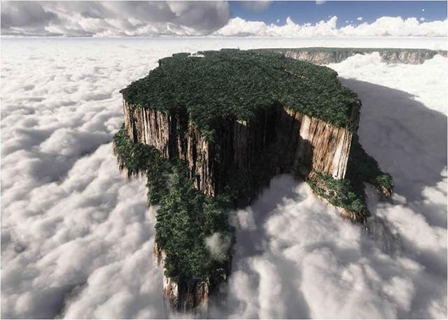 El monte Roraima de Venezuela, también conocido como tepuy Roraima, tiene 2810 metros sobre el nivel del mar y es el punto más alto de la cadena de mesetas tepuyes (montañas tabulares) de la sierra de Pacaraima, en América del Sur.