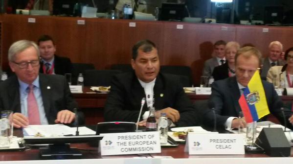El mandatario ecuatoriano Rafael Correa emitió su discurso de cierre en la Cumbre CELAC-UE)