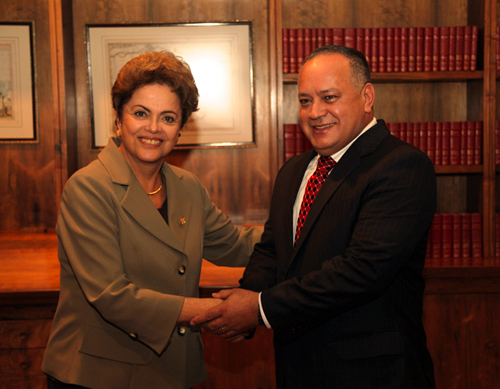 La presidenta de Brasil recibió al presidente del parlamento venezolano.