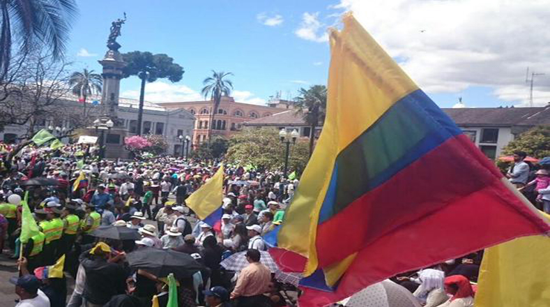 “Toda acumulación excesiva de riquezas es injusta e inmoral”, expresó Rafael Correa, durante el discurso en Casco Central de Quito.