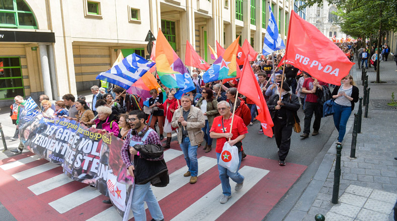 Los belgas se mostraron solidarios con el pueblo heleno el pasado domingo 21 de junio.