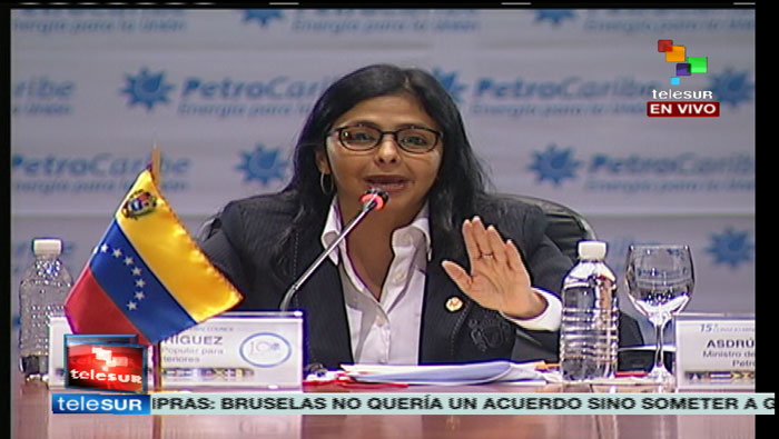No dejemos que fuerzas imperialistas intervengan en Petrocaribe, remarcó la canciller venezolana.