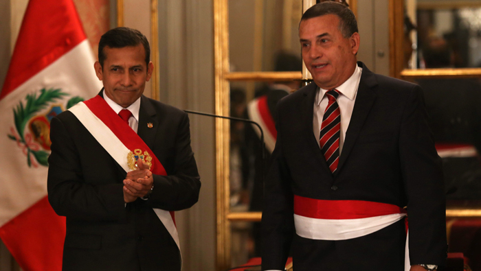 Daniel Urresti junto al presidente peruano, Ollanta Humala.