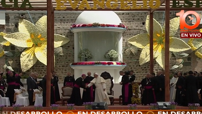 Papa Francisco visitó el Santuario de la Virgen de El Quinche, en su última actividad en Quito, Ecuador.