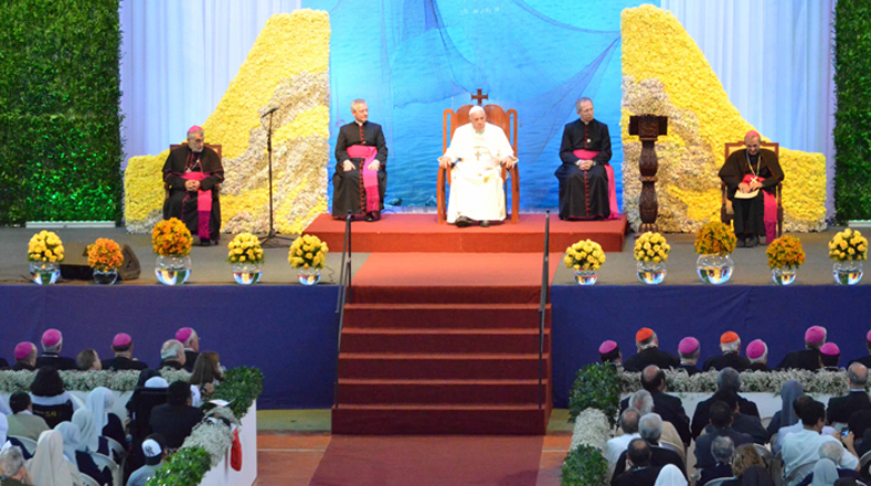 Encuentro del papa con seminaristas y sacerdotes.