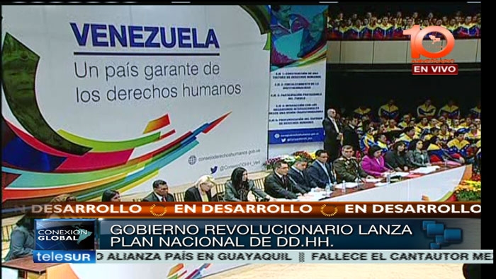 El Gobierno venezolano asegura que defenderá y garantizará los DD.HH. de los ciudadanos.
