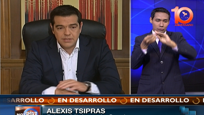 Primer ministro de Grecia, Alexis Tsipras ofrece entrevista a la televisión griega.