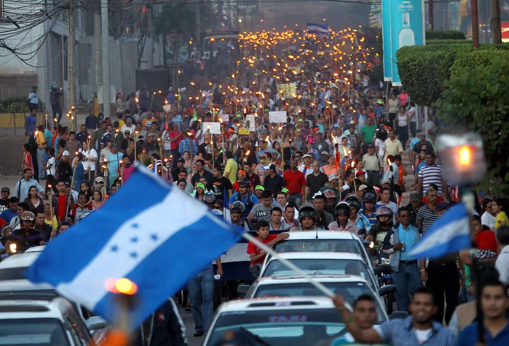 Esta es la octava marcha de las antorchas que realizan en Honduras.