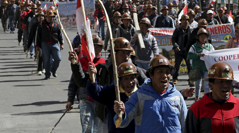 Mineros de Potosí protagonizaron protestas violentas este miércoles en La Paz.