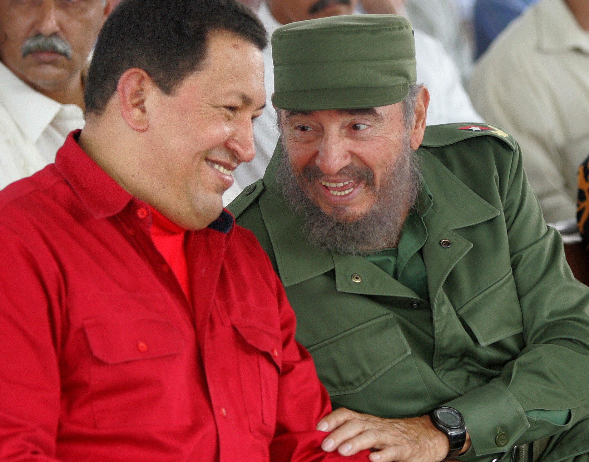 Los líderes de la Revolución Bolivariana, Hugo Chávez, y cubana, Fidel Castro, fueron los principales promotores de teleSUR.