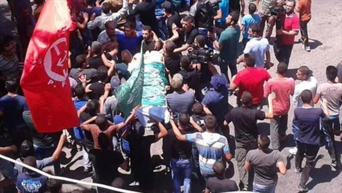 Palestinos se concentraron en el funeral de Fala Abu María.