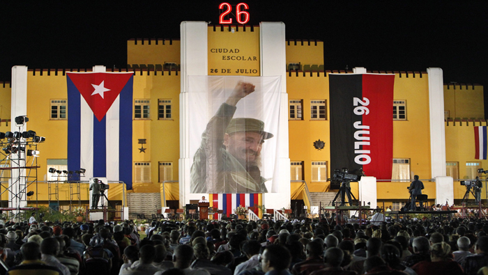 El presidente de Cuba, Raúl Castro pronunció un breve pero efusivo discurso.