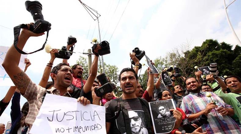 Los fotógrafos demandaron justicia y no más impunidad en México. 