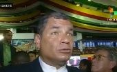 El presidente de Ecuador, Rafael Correa, ofreció declaraciones a teleSUR desde Surinam.