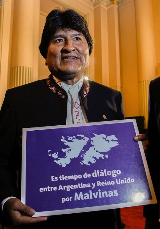 El presidente de Bolivia, Evo Morales, instó a Reino Unido a escuchar a la ONU, que también llama al diálogo. 