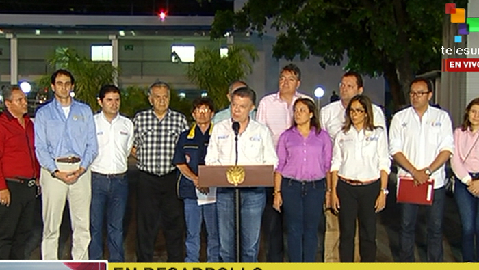 El presidente de Colombia, Juan Manuel Santos, se trasladó este miércoles hasta la ciudad fronteriza de Cucutá junto a un equipo de trabajo.