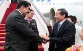 Diplomáticos locales y venezolanos recibieron al presidente Maduro en Beijing