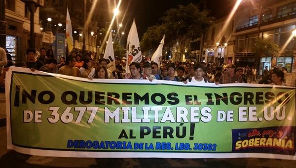 Organizaciones sociales se oponen a la presencia militar estadounidense en el país suramericano.
