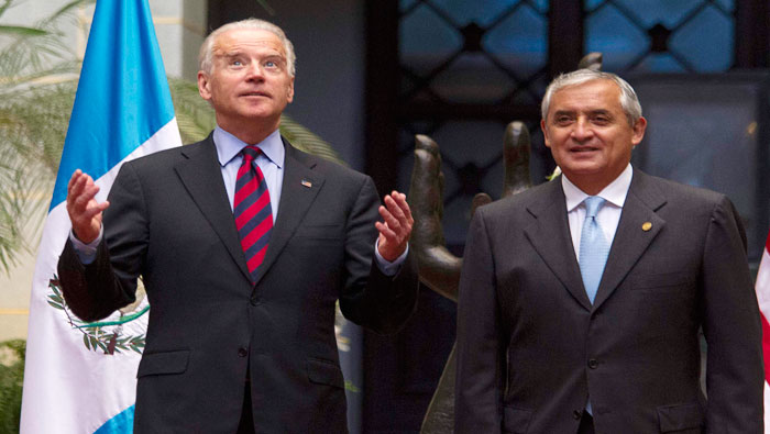 El vicepresidente de Estados Unidos, Joe Biden, durante su visita a Guatemala en marzo de 2015.