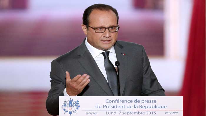 Hollande confirmó que el país recibirá a 24 mil refugiados hasta 2017