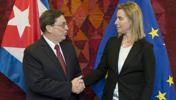 En abril pasado el canciller de Cuba, Bruno Rodríguez, se reunión en Bruselas con la jefa de la diplomacia europea, Federica Mogherini.