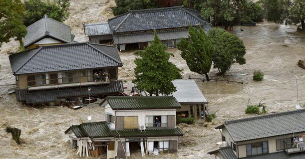 La ciudad de Joso, de 65 mil habitantes fue destruida por el desbordamiento del río Kinugawa.