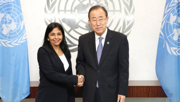 Delcy Rodríguez destacó la labor de la ONU para garantizar la paz.