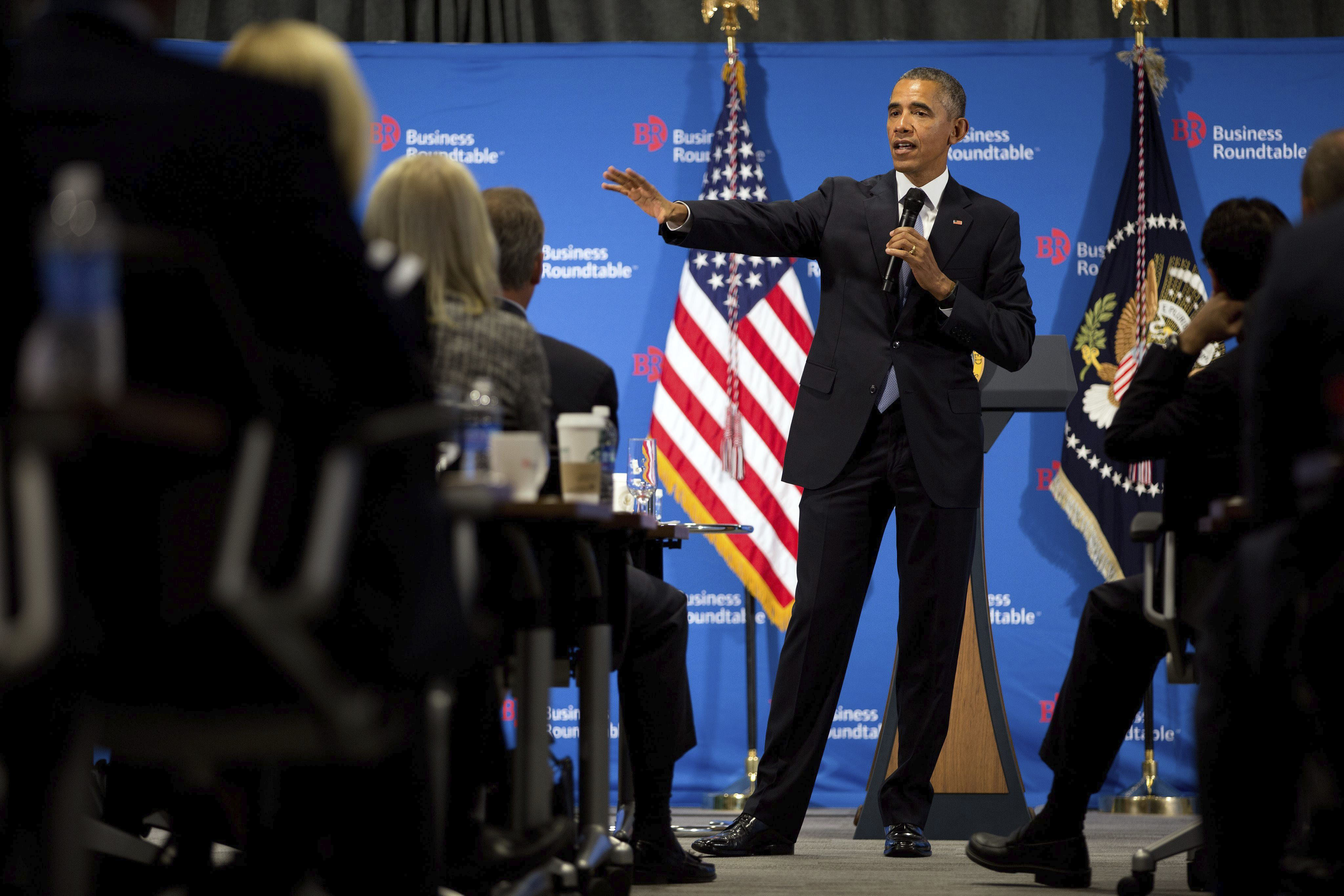 Barack Obama durante el encuentro con empresarios en Washington.
