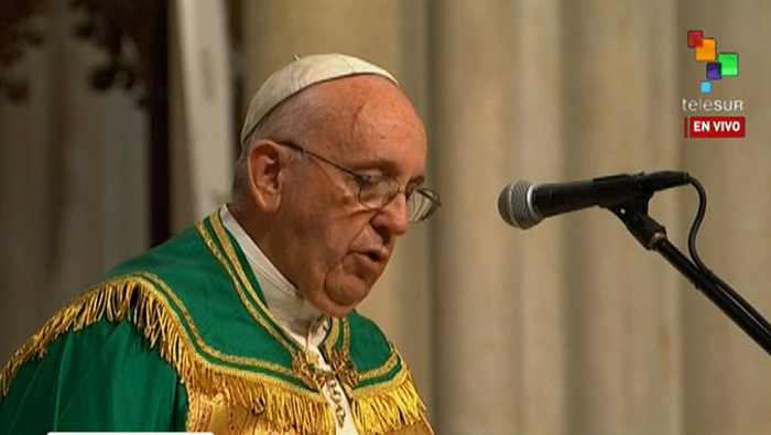 Papa Francisco encabeza acto religioso en Nueva York
