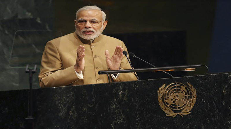 "Educación y desarrollo de habilidades son prioridades para nosotros", expresó el primer ministro indio, Narendra Modi durante su participación en la ONU.  