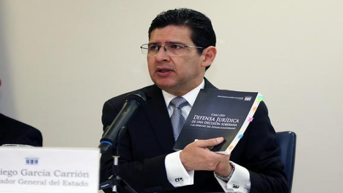 El Procurador general de Ecuador, Diego García, lamentó fallo a favor de Oxy.