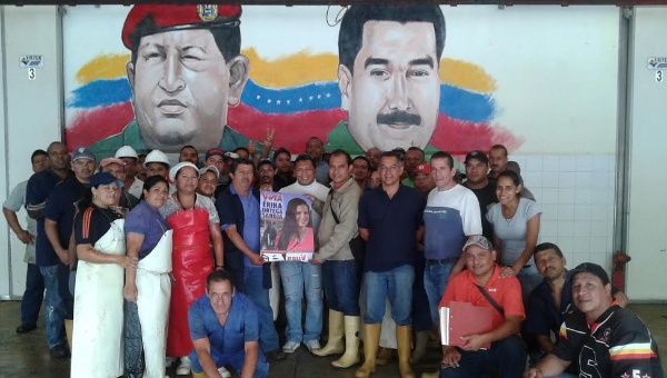 Trabajadores venezolanos apoyan a candidatos Haiman El Troudi y Érika Ortega