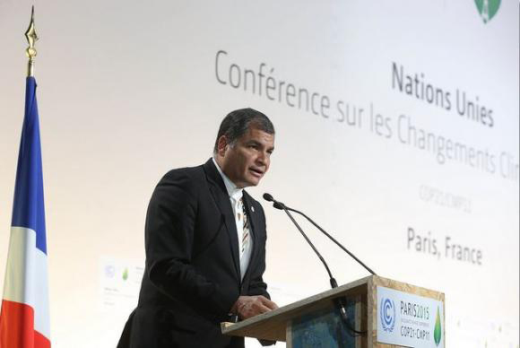 Correa aseguró que los países ricos producen más gases de efecto invernadero que los pobres.