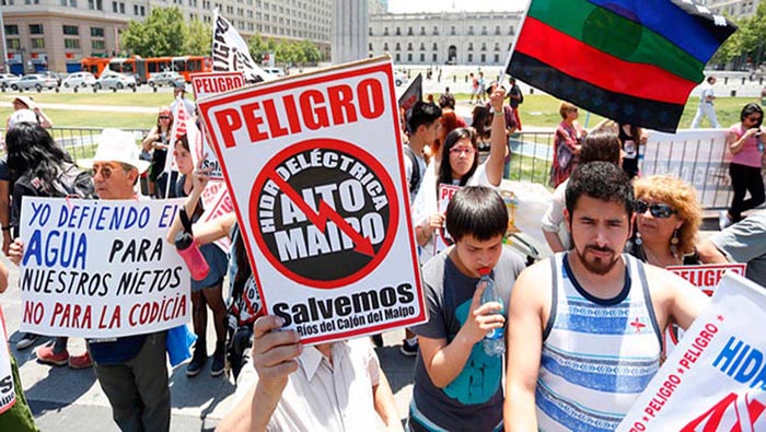 Marchan en Chile contra proyecto de la hidroeléctrica Alto Maipo