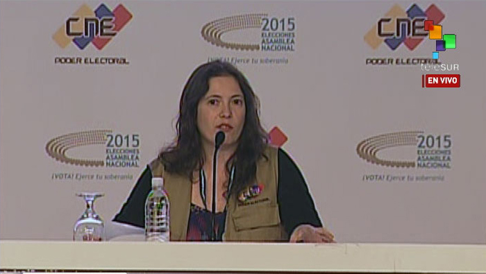 Javiera Olivares dijo que las elecciones reafirman la democracia en Venezuela.