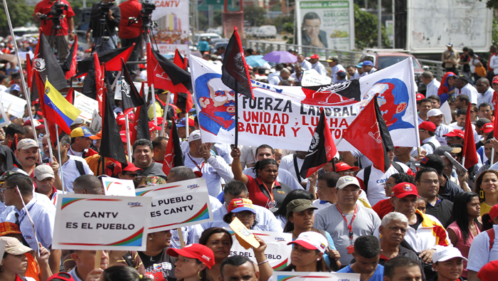 Los trabajadores de la Cantv se oponen a la reprivatización de la empresa de telecomunicaciones.