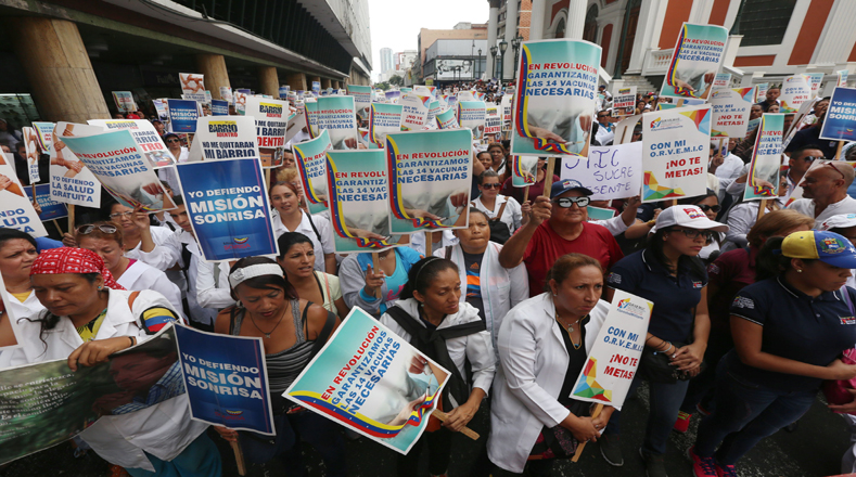 Los venezolanos rechazaron la privatización de las empresas públicas y la eliminación de las misiones sociales creadas por el Líder de la Revolución Bolivariana, Hugo Chávez.