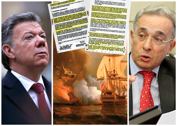 El presidente Santos ha insistido en que el tesoro es colombiano, Uribe ha guardado silencio.