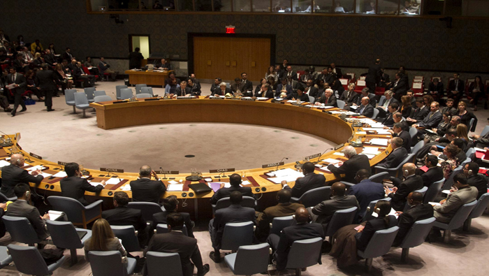 Vista general de la reunión de los ministros de Finanzas de los 15 miembros del Consejo de Seguridad de la ONU.