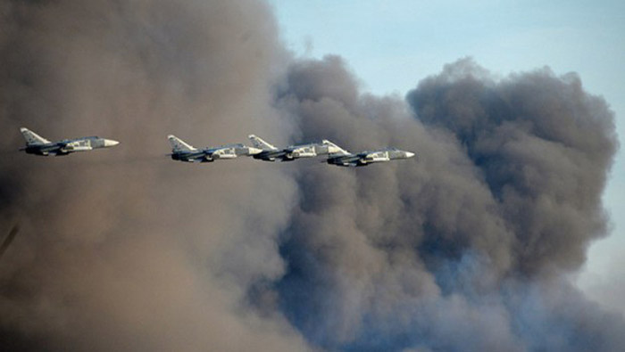 La Fuerza Aérea siria tuvo el apoyo de aviones de combate rusos.