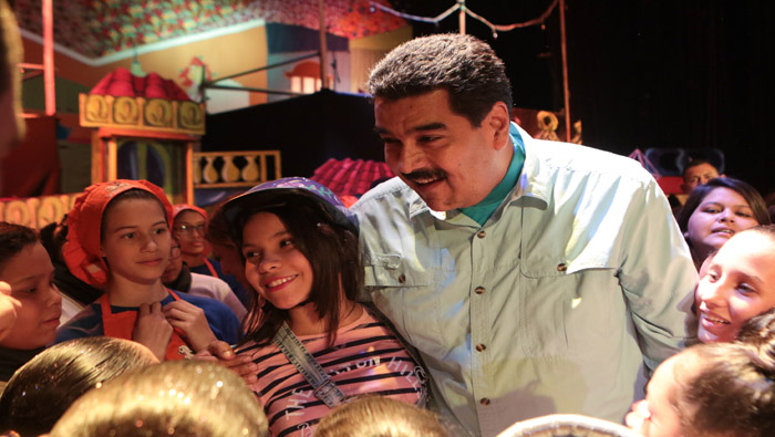 El presidente Nicolás Maduro, acudió el pasado martes a la obra Navidad en Revolución, en la ciudad de Caracas.
