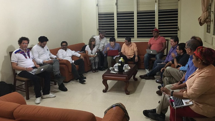 Líderes de sectores democráticos y de izquierda e integrantes del Frente Amplio por la Paz de Colombia se reunieron en La Habana.