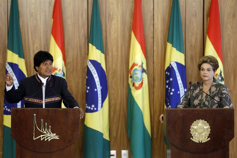 La presidenta de Brasil y Evo Morales se reunieron en el Palacio del Planalto en Brasilia.