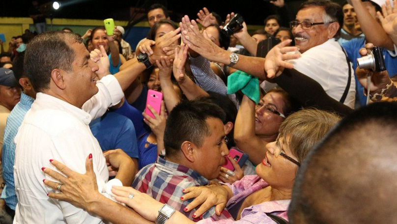 La Revolución Ciudadana de Ecuador, encabezada por el presidente Rafael Correa cuenta con amplio respaldo popular