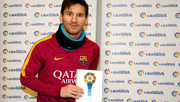 En enero Lionel Messi marcó seis goles en la Liga española.