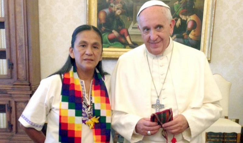 Milagro Sala y el papa Francisco se reunieron en el Vaticano en 2014