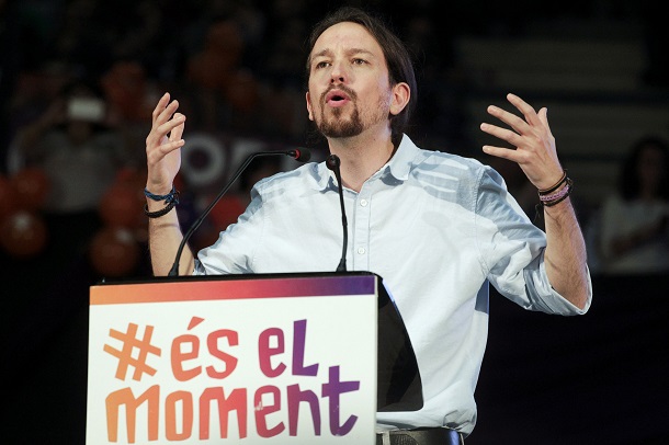 Líder del partido español Podemos, Pablo Iglesias. ''miren a la izquierda y no a la derecha''
